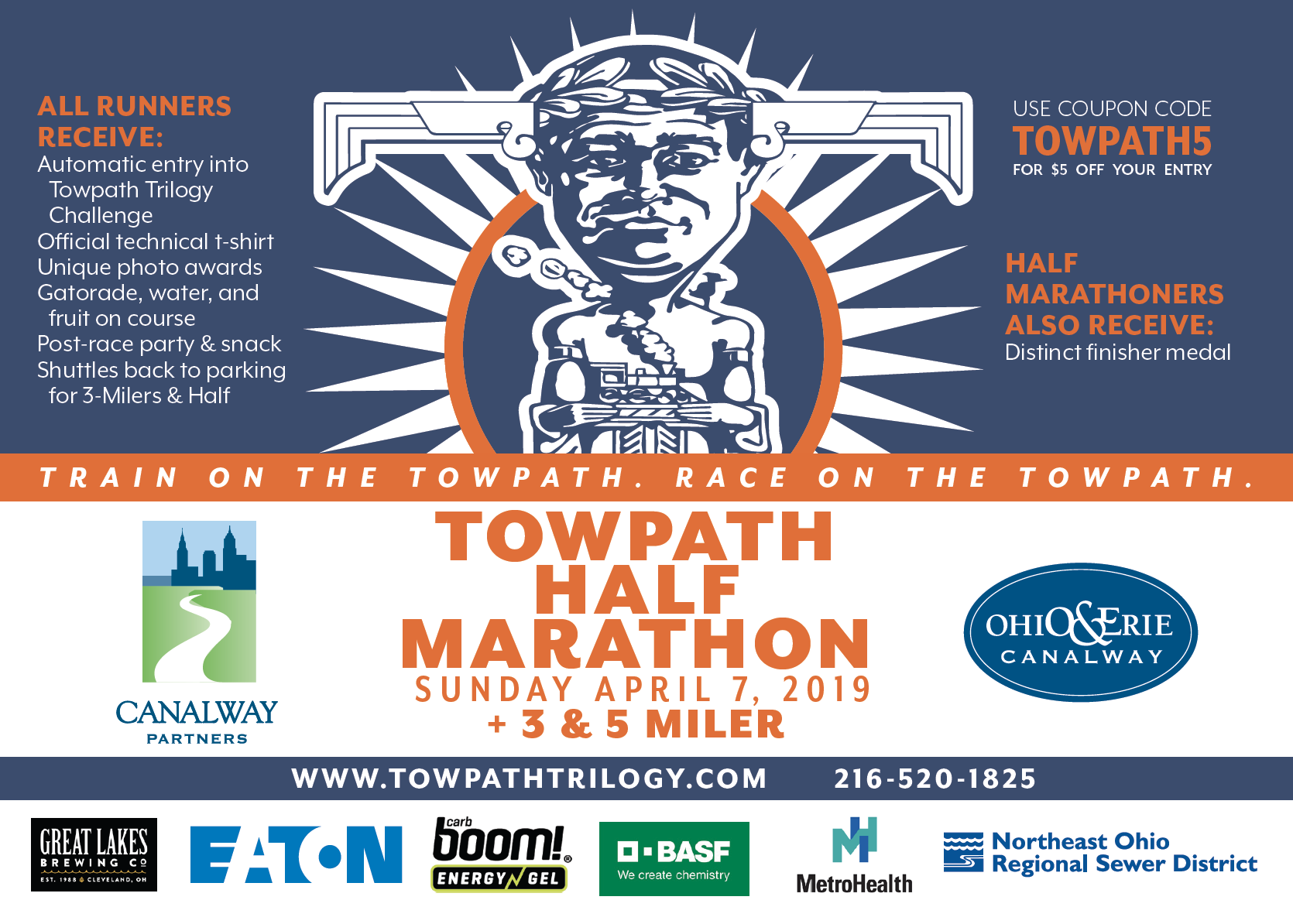Towpath Half Marathon Postcard Design